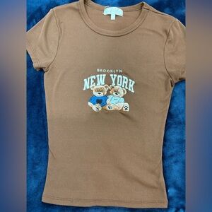 Garanimals Brown Kids Tee with Brooklyn New York Design